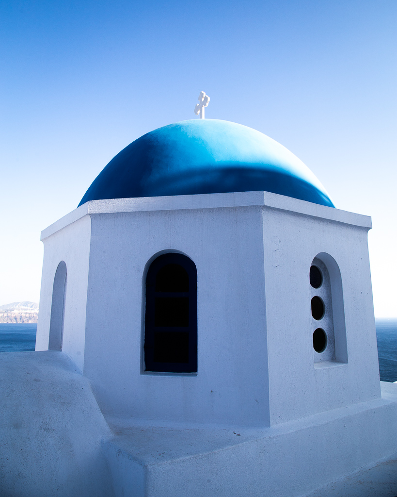 Santorini blue and white