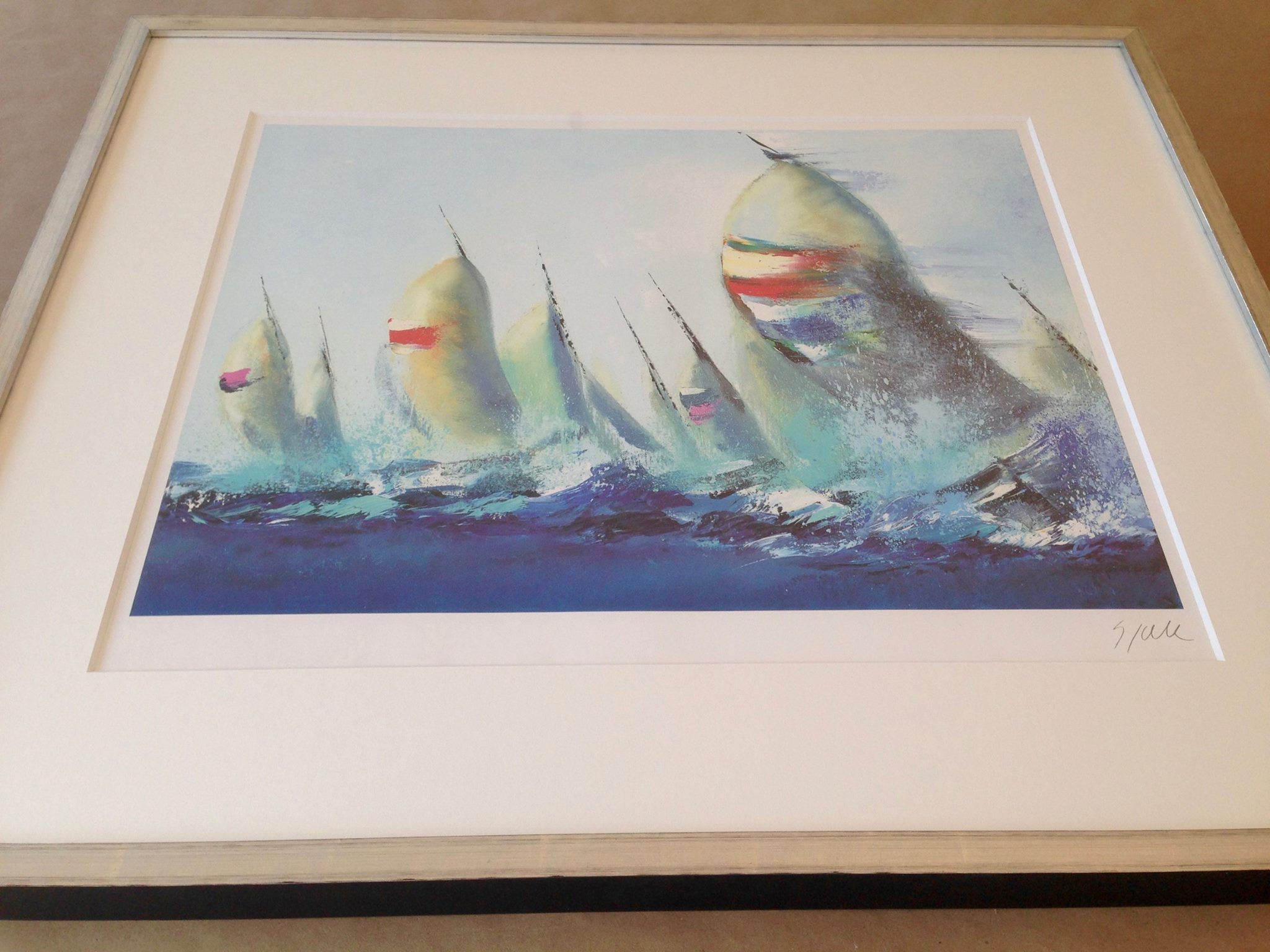 Sail boats ~ signed work on paper