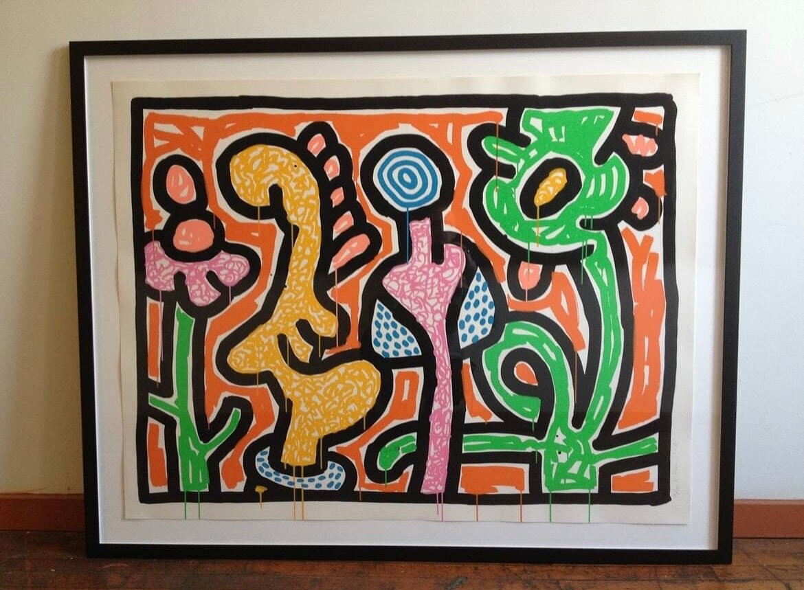 Thank you FB for reminding me of this Keith Haring! This was a fun project getting to update this. ⁣
⁣
Remember all those art galleries in malls selling work in the late 80&rsquo;s early 90&rsquo;s? This client was smart and scooped up quite a few wo