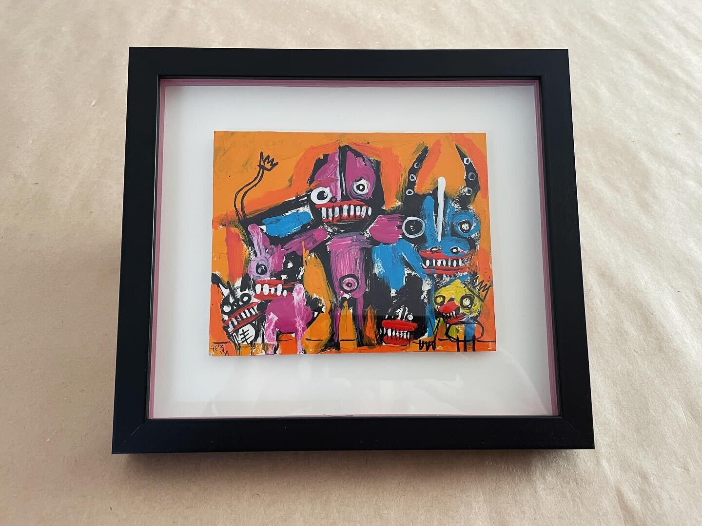 Fun little 5 x 7 piece!⁣
⁣
This piece had been floating around her house for a while and she wasn&rsquo;t even sure she wanted to frame it. I loved it and asked if I could take it. Just knew it could be framed up great!⁣
⁣
Created a small lift to go 