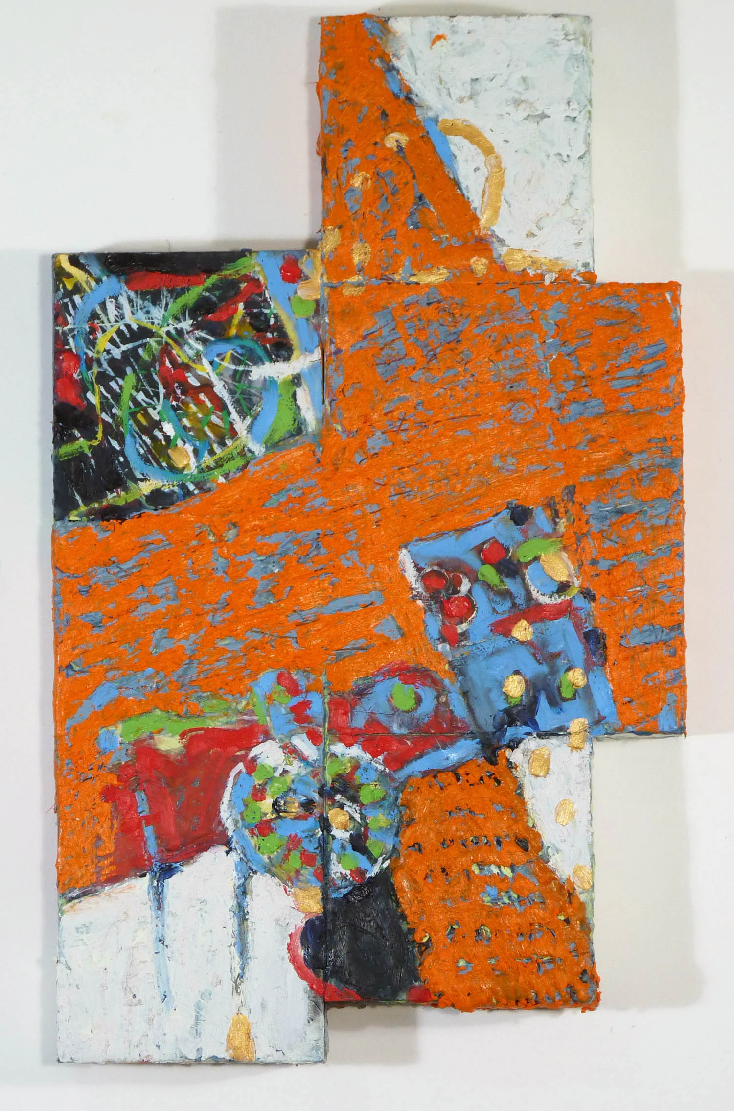 The Deeps Tapestry 10, encaustic and mixed media on cradled wood, 23 x 14 x 1.75 in.