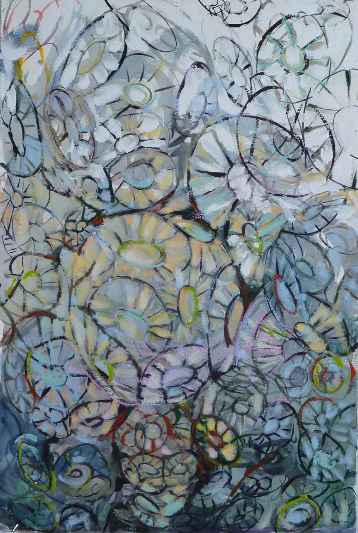 Breathe 2, chalk pastel, watercolour & ink on paper, 22.5 x 14.75 in.