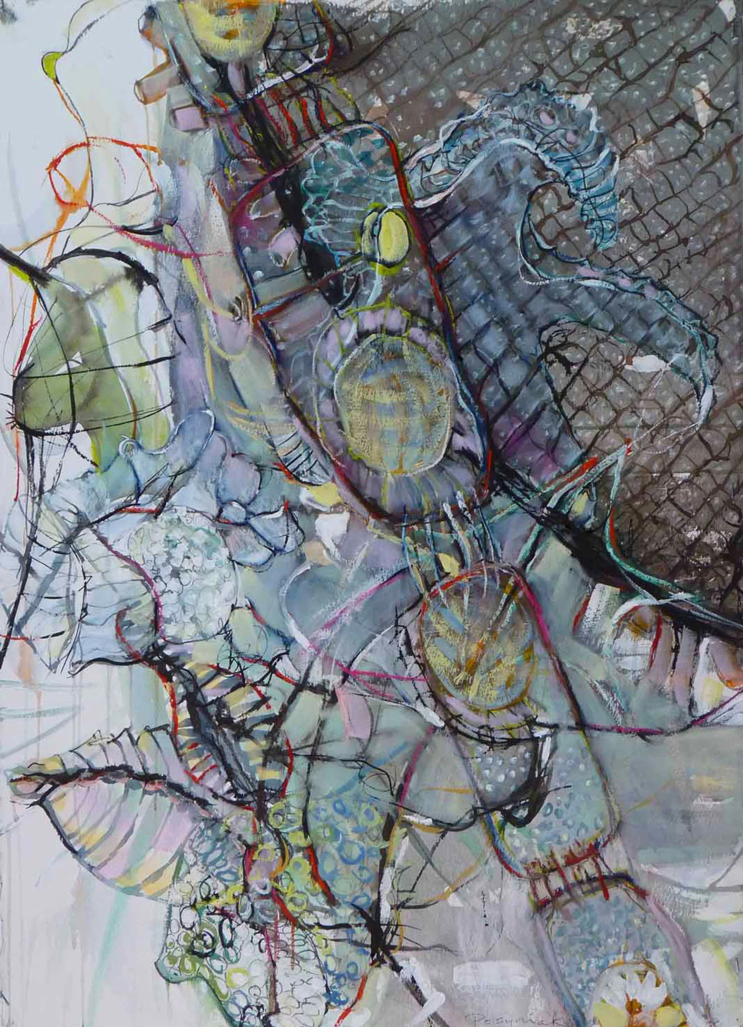 Breathe 3, chalk pastel, watercolour & ink on paper, 30 x 22 in.