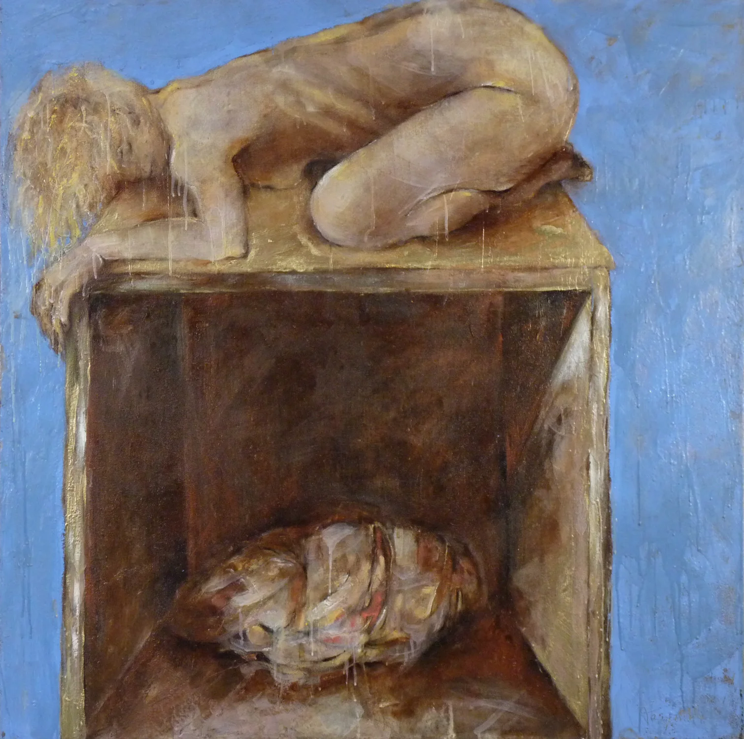“Safe Keeping”, 48”x 48”, oil and encaustic on linen, 2004