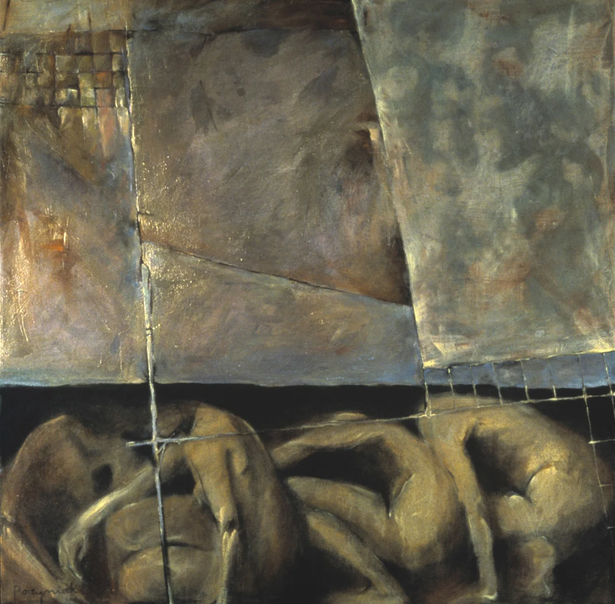 “Furtivity”, 48”x 48”, oil and encaustic on linen, 2003