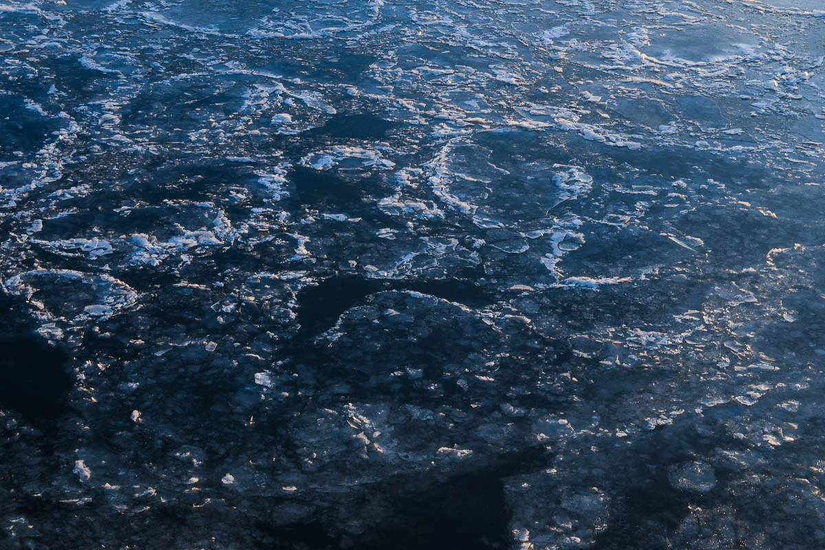 Ice on the Connecticut River.