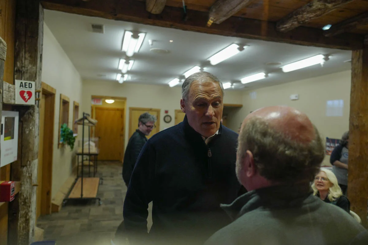Washington Governor Jay Inslee campaigning for president in New Hampshire.