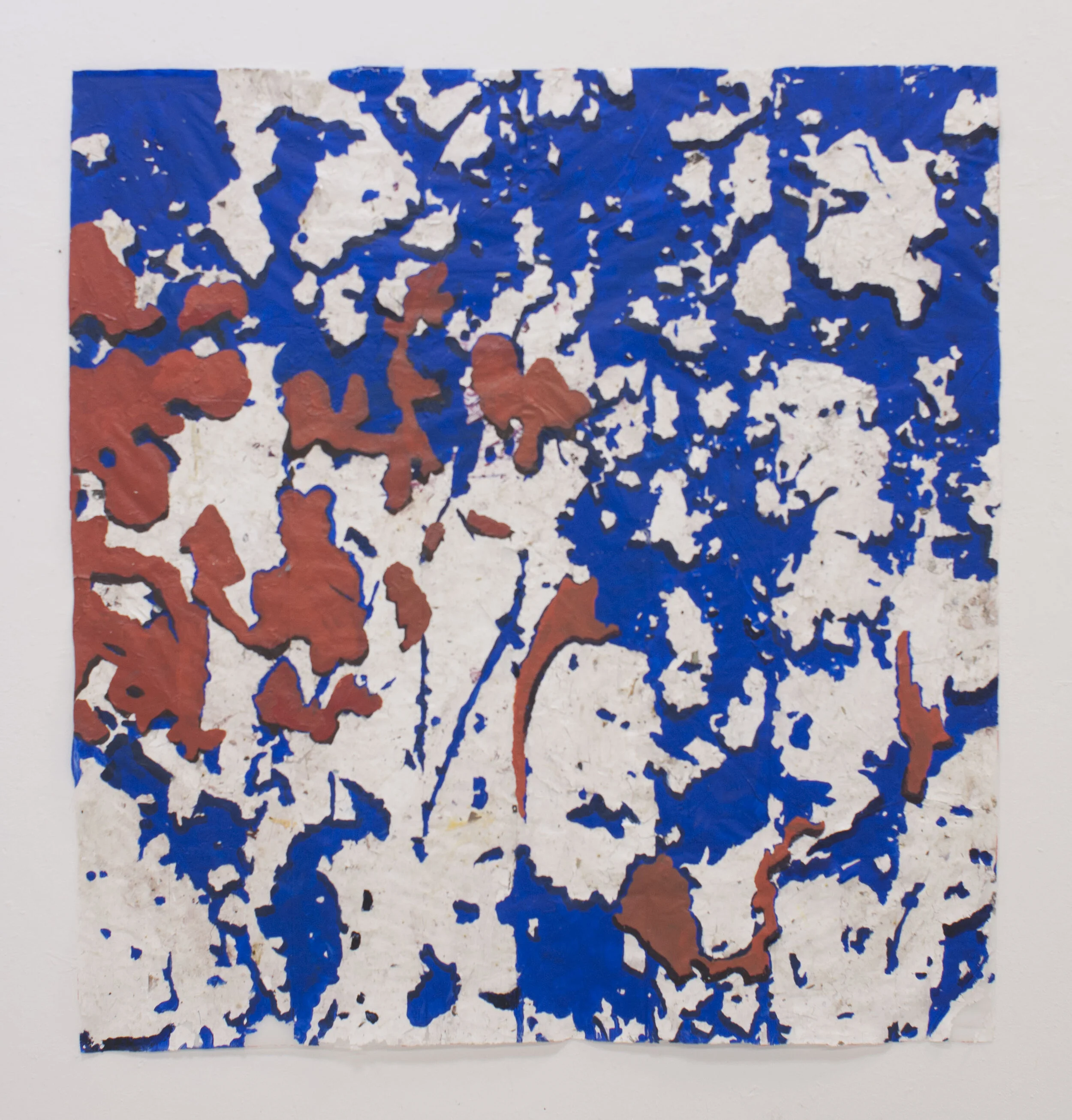 Wall paint, glue and acrylic on plastic