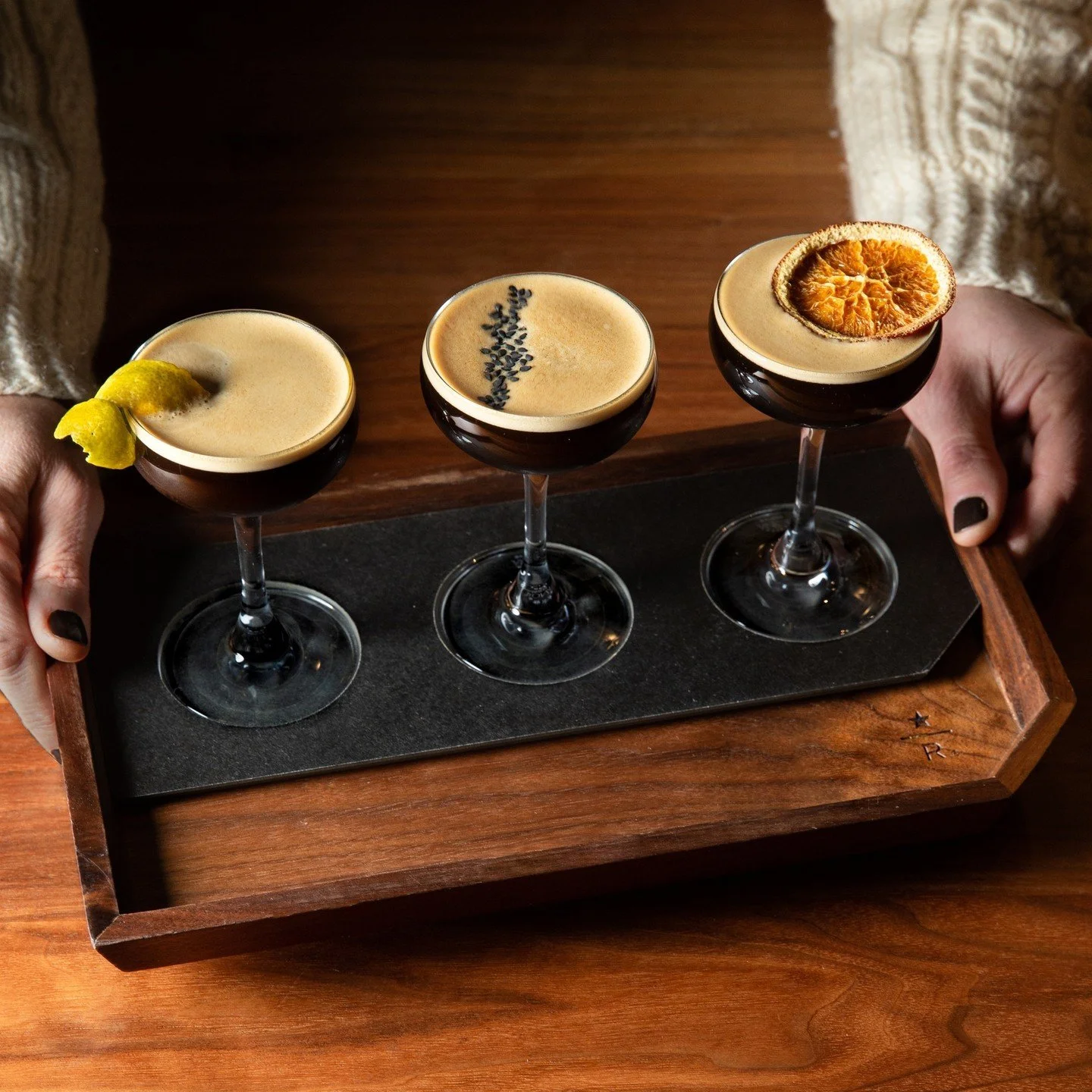 Three moody coffee expressions for Starbucks Reserve. ⁠
⁠
1) Espresso Martini Flight ⁠
2) Cold Brew Coffee Flight⁠
3) Mocha, Hazelnut Bianco, and Pistachio lattes. ⁠
⁠
These images were conceptualized for their 21/22 winter campaign. We wanted each s