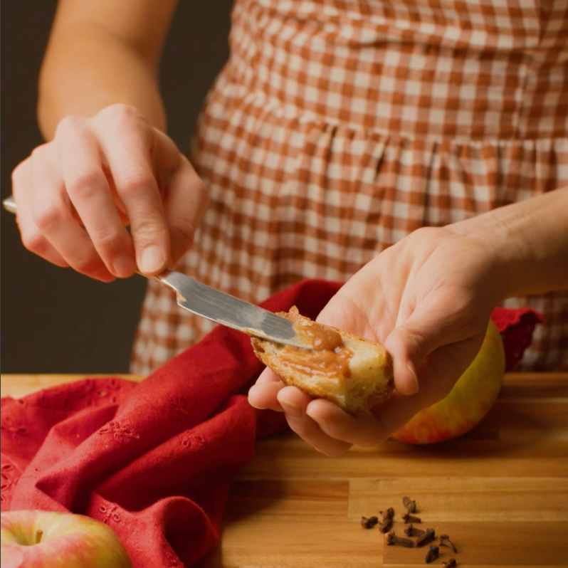 apple butter spread on toast