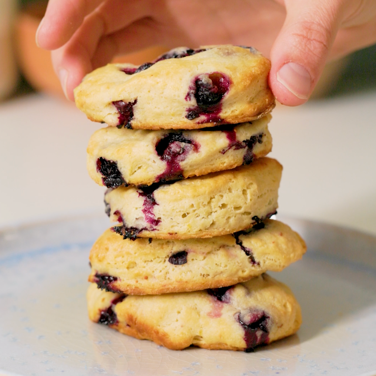 Stack of blueberry lemon scones