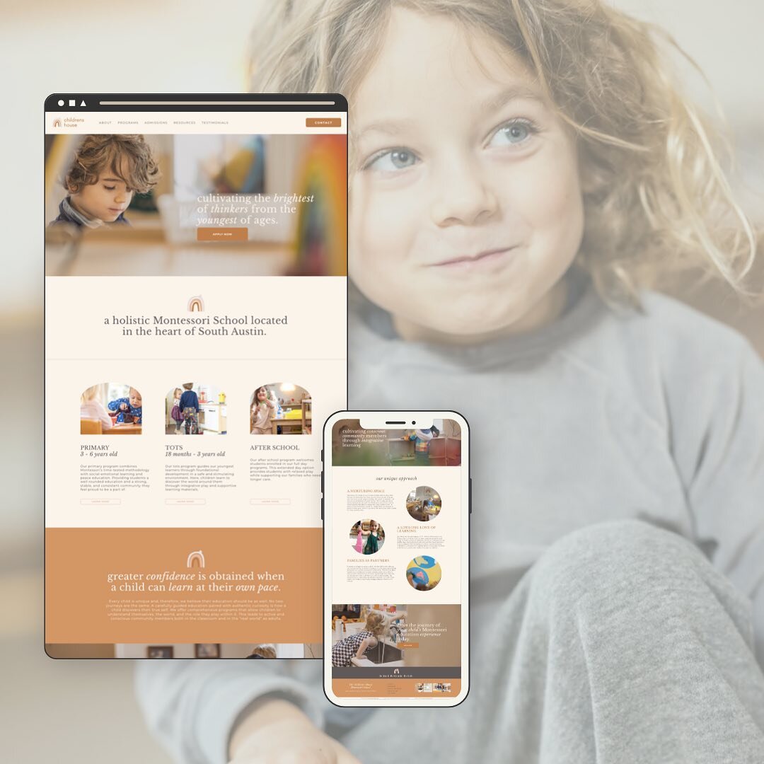Our new website for the @thechildrenshouseatx launched today! We&rsquo;re a holistic Montessori school located in the heart of South Austin, TX! Learn all about our Primary, Tots, and After School programs, apply online and schedule a tour with ease,