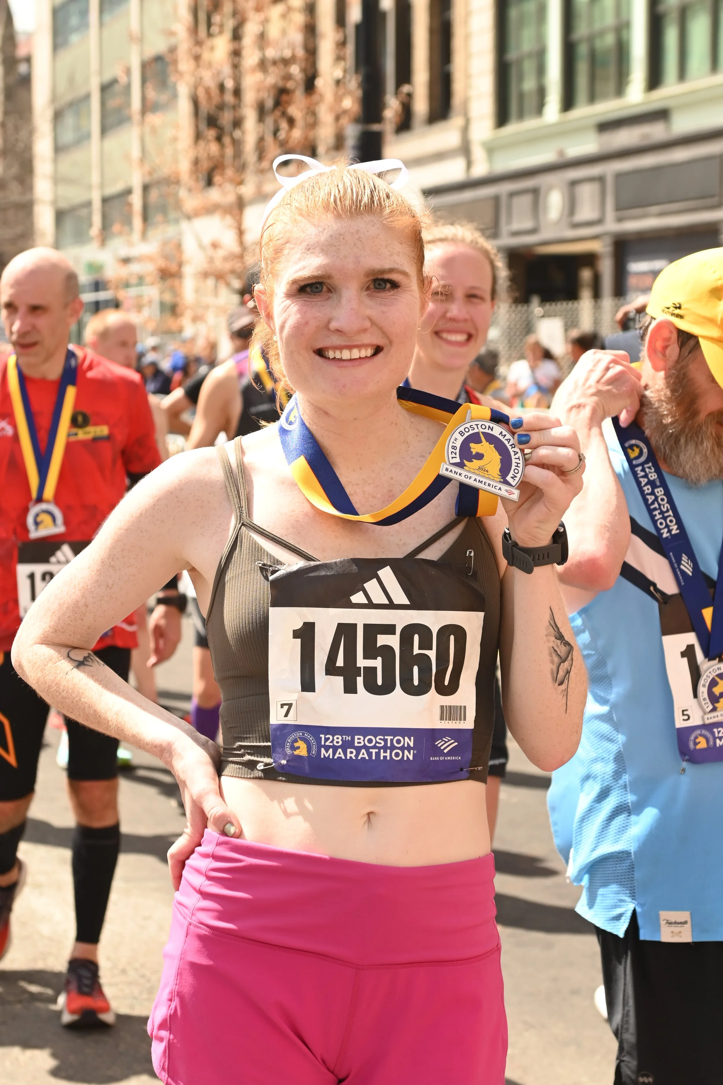 "Train for the race! Stay connected to you as a parent/individual. And eat all the carbs, especially if you’re still a mama cow!" - Rebecca Holstrom 