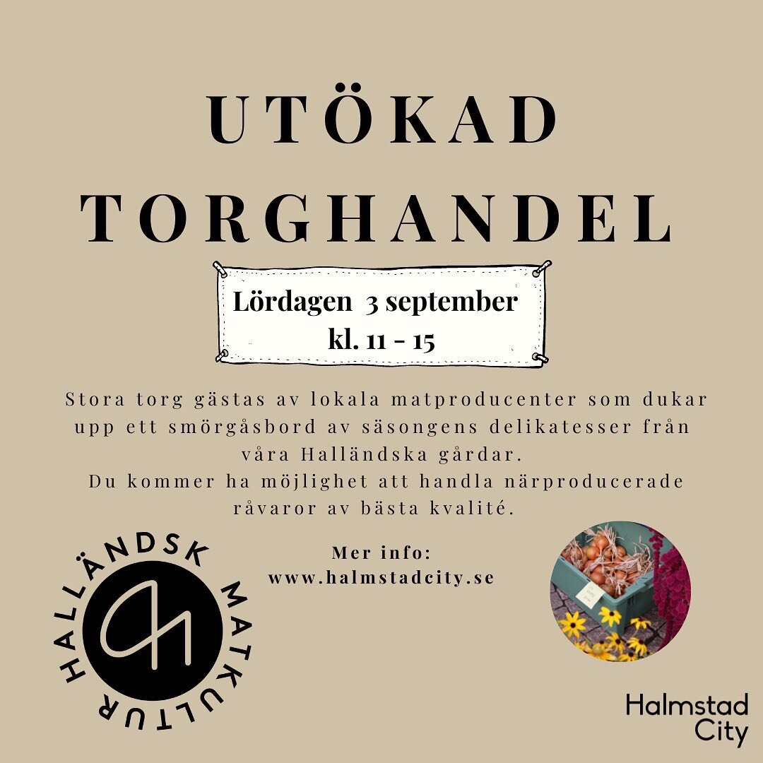 Hej Halmstad! Vi ses imorgon p&aring; Stora Torg kl. 11-15. 
Vi kommer att ha majs, zucchini, b&ouml;nor, gurka, sallad, l&ouml;k, vitl&ouml;k och mer. Och ocks&aring; mycket tomater i olika f&auml;rger och former!