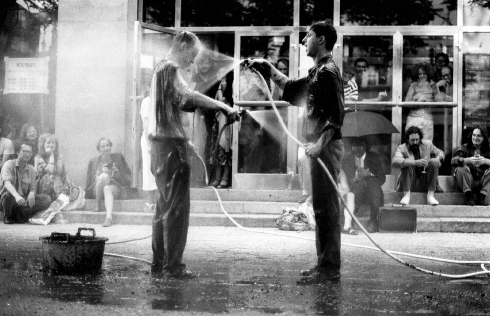 East/West , 1989. Collaboration with Tomas Ruller. Performed at Gong, Prague, Czech Republic.