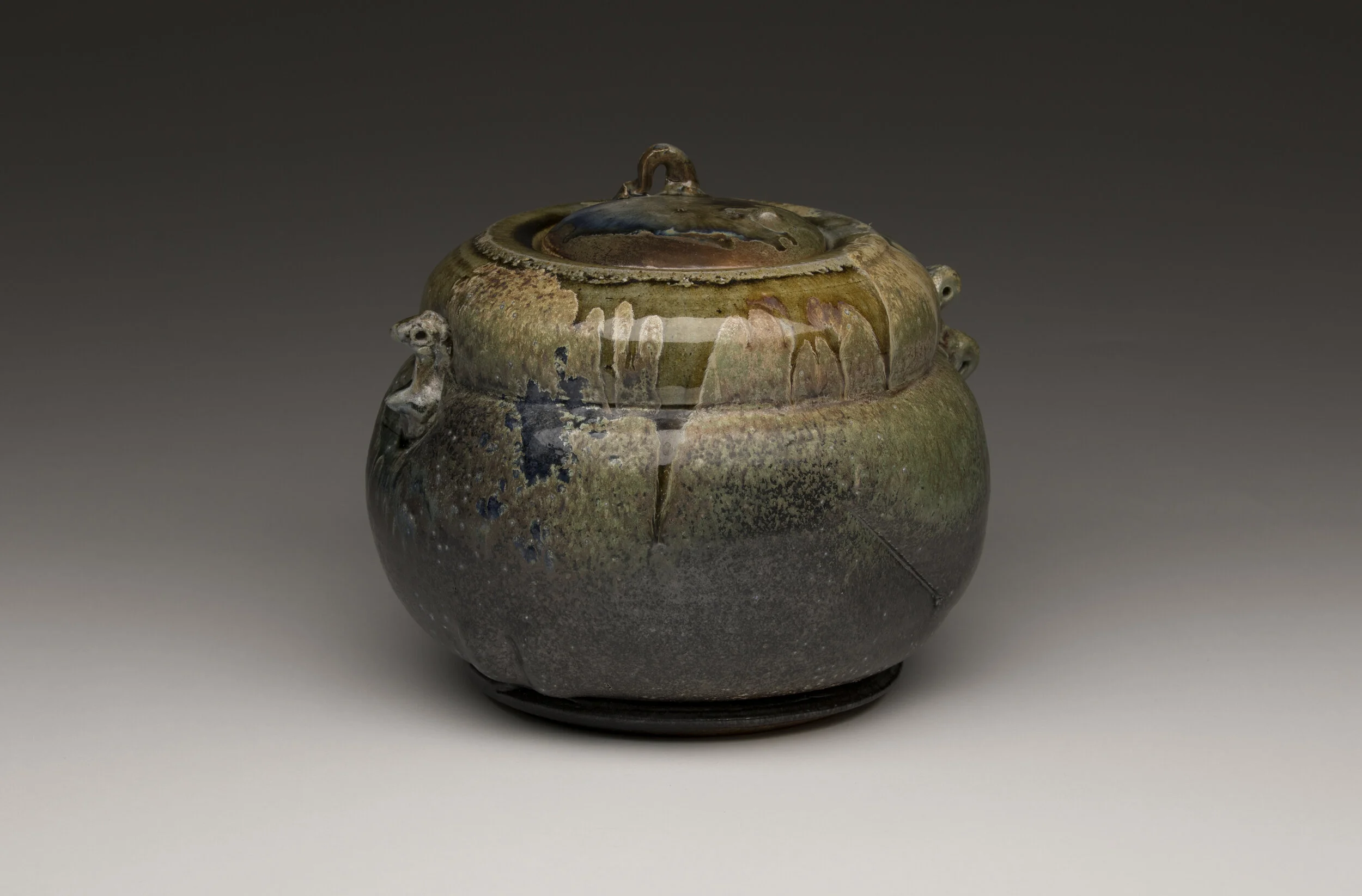 Don Reitz, Lidded Jar , salt fired stoneware, 1970, 7.75 x 9 x 9 in., Don Reitz Collection