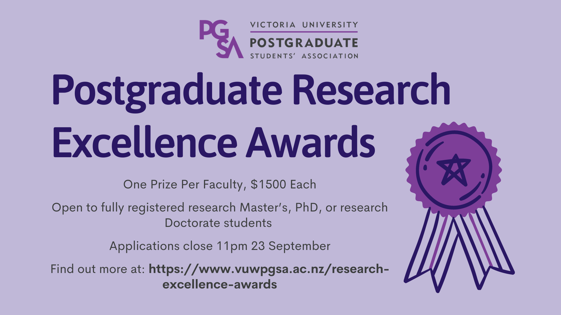 Postgraduate Research Excellence Awards are now open!