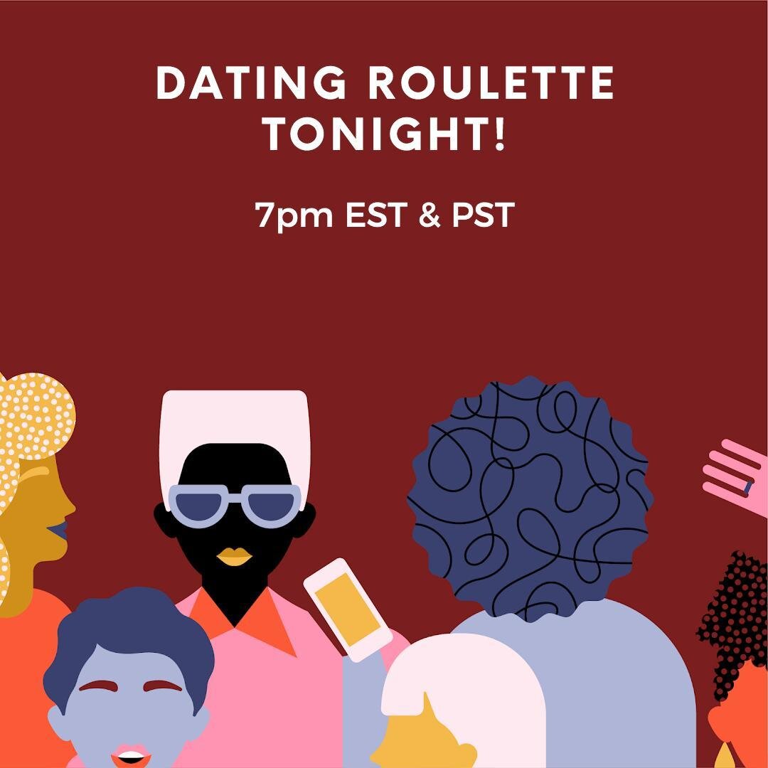 Join Dating Roulette Tonight at 7 EST and 7 PST⁠
⁠
If you meet someone you like, ask them to join you for Chorus's Trivial Pursuitors Rom-Com trivia night tomorrow evening at 8pm!⁠
⁠
RSVP through the app.