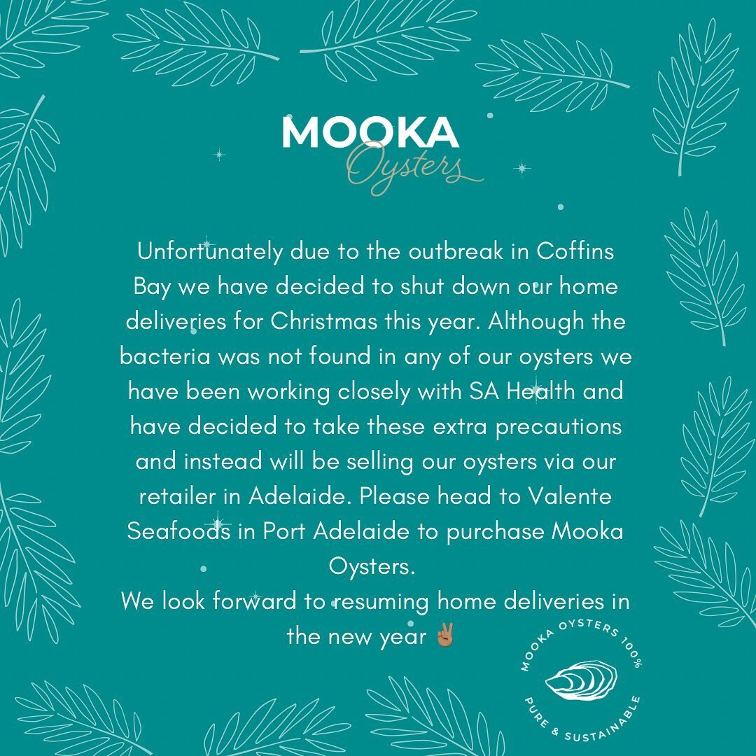 Oyster Update from Mooka Oysters ✌🏽
Thank you for all your questions and support over the year. We look forward to resuming deliveries in the new year. @parissosseafoods