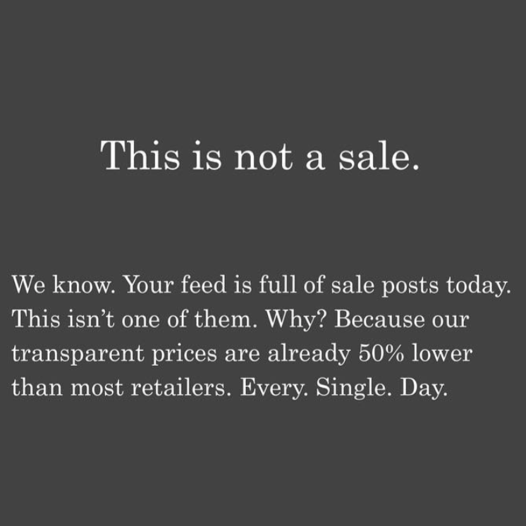 Everlane on Instagram Black Friday 2017.