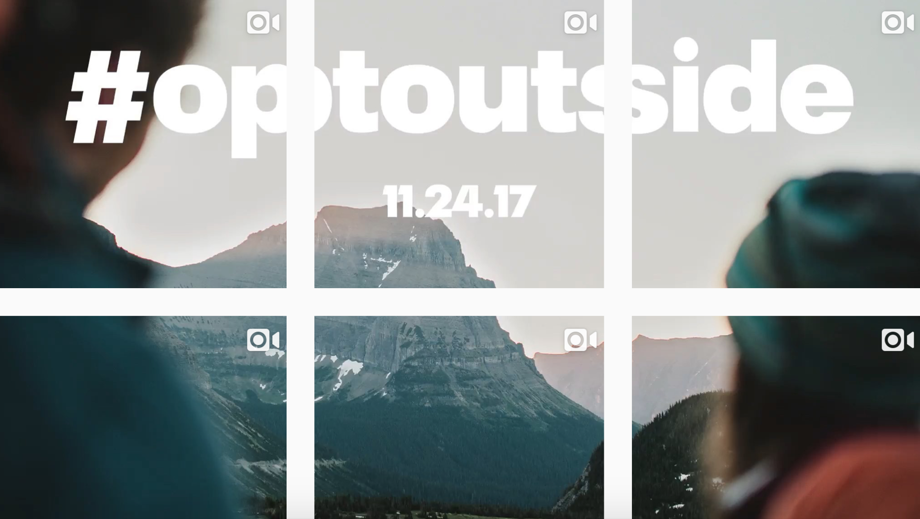 REI’s annual Opt Outside Black Friday Campaign as seen on their Instagram feed in 2017.