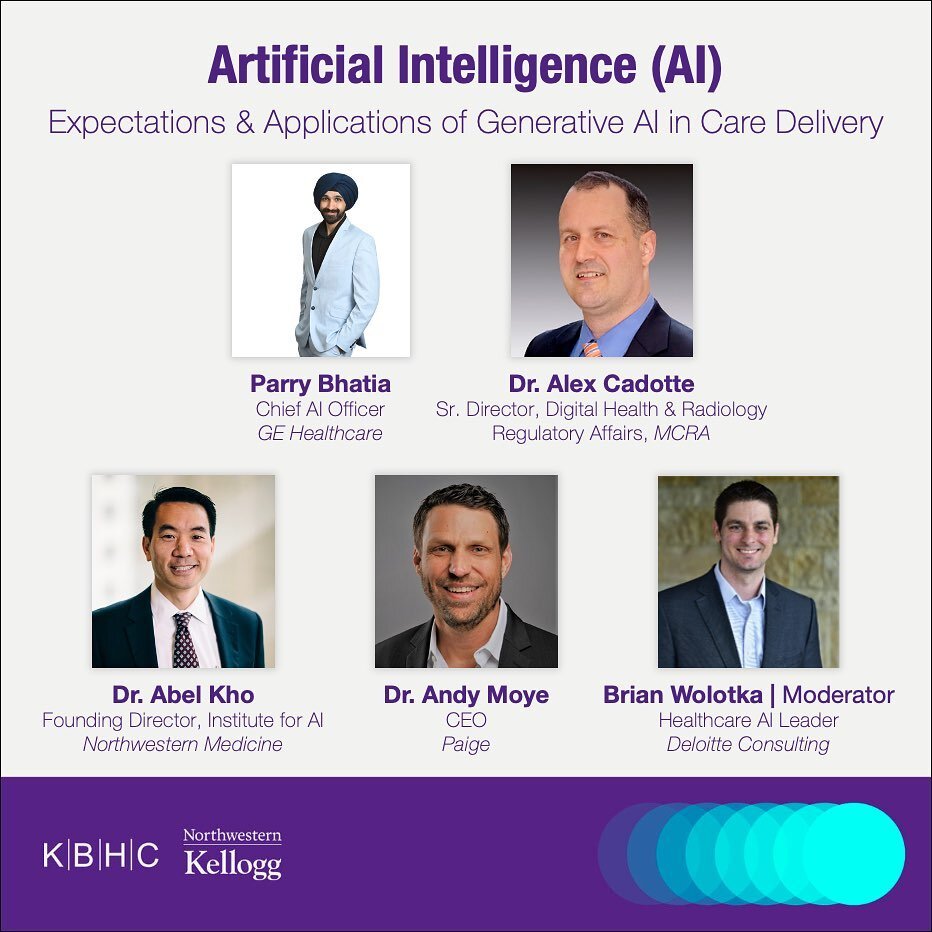We are thrilled to share the panelists for this year&rsquo;s AI panel! 

Are you curious about which near-term Generative AI opportunities in the care delivery setting will drive better patient outcomes while balancing concerns such as patient safety