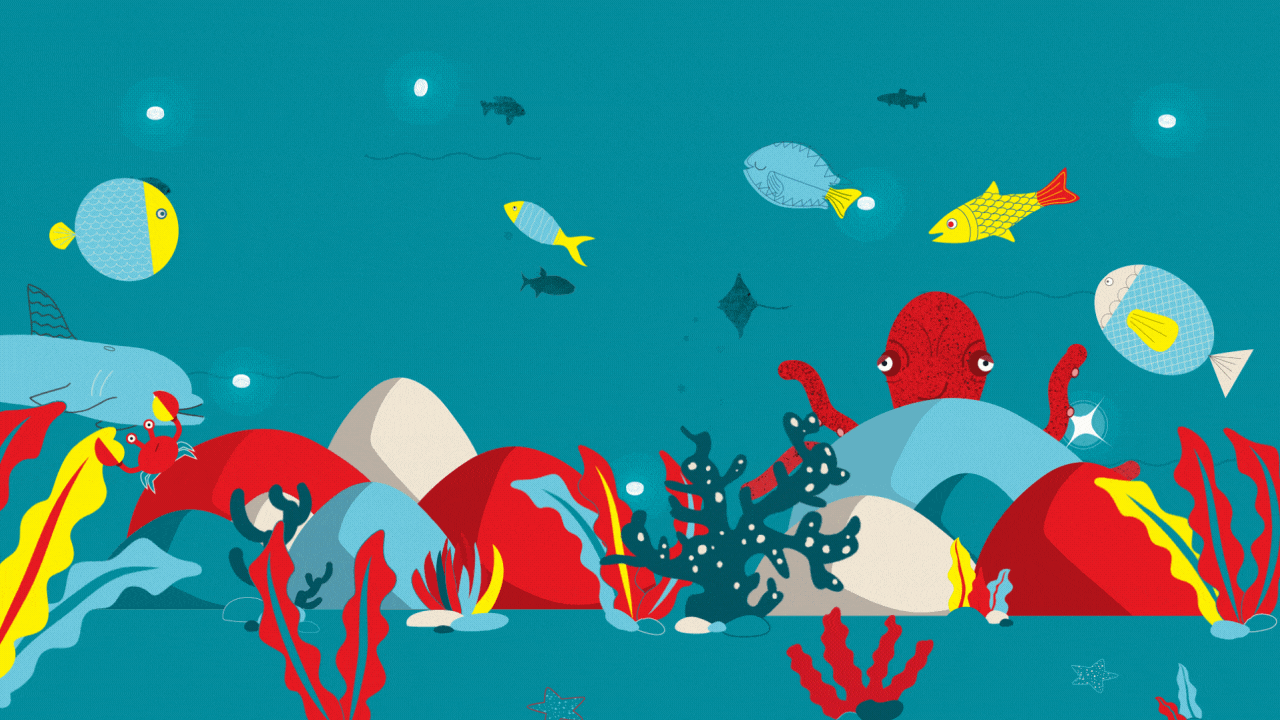 black-tiny-fishes behind animated by Saulo de Castro
