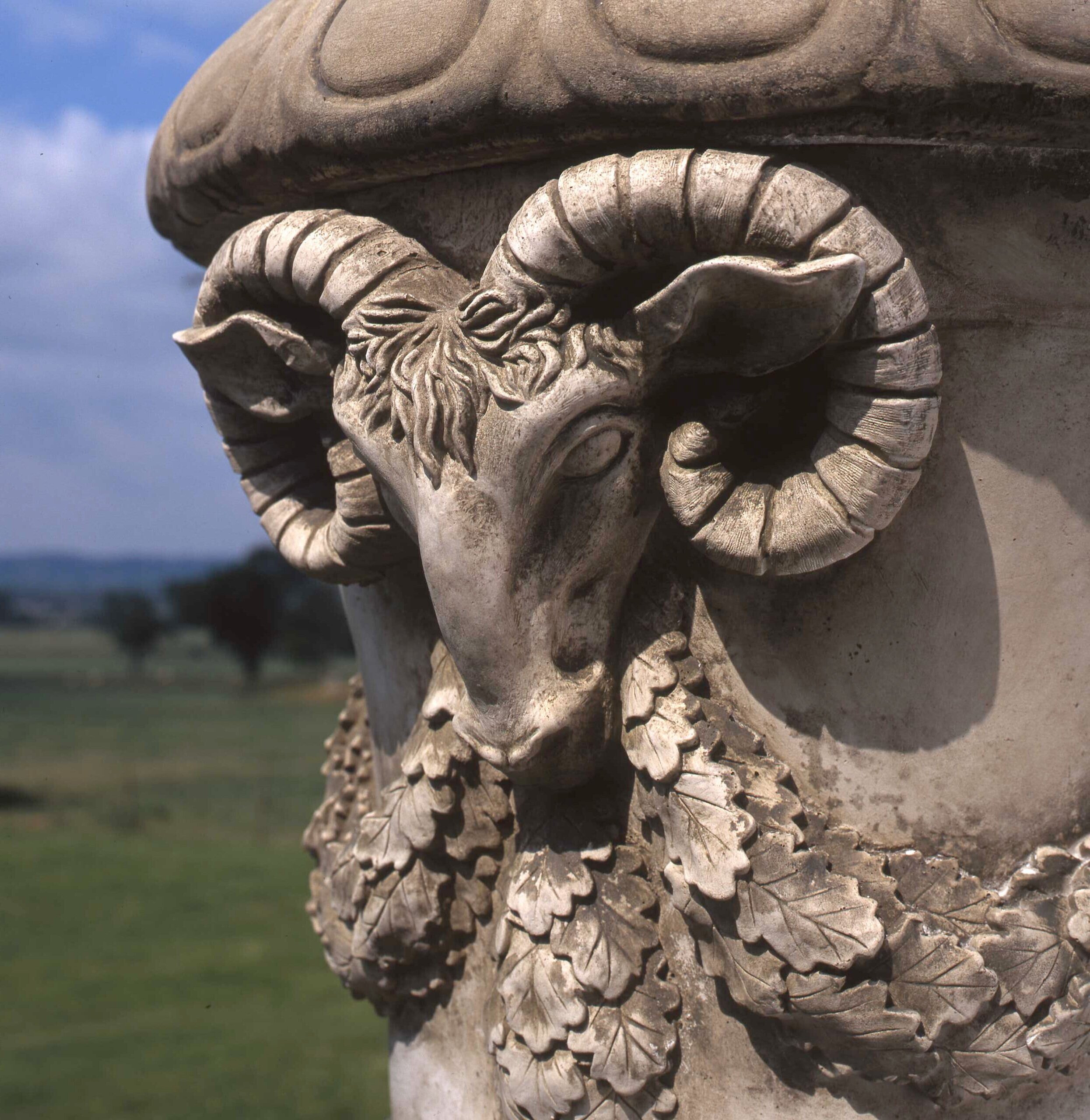  Product   Large Stone Decorative Rams Urn    Contact  