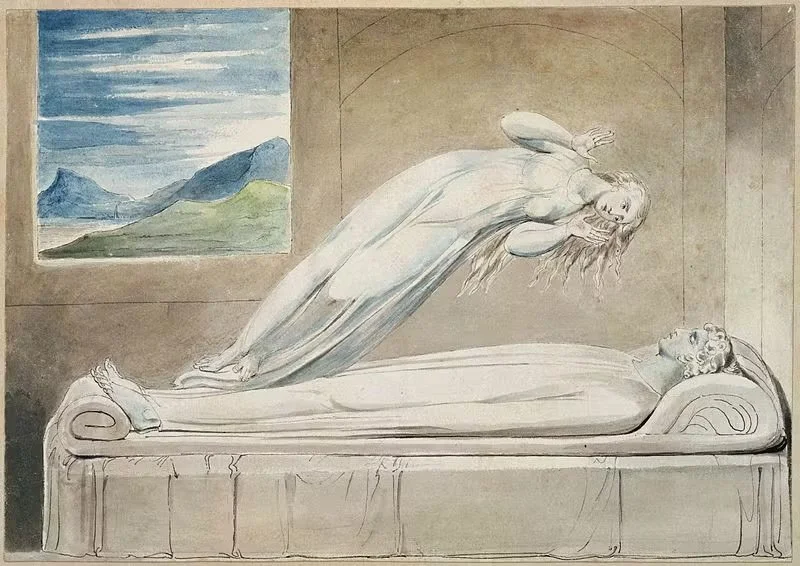 William Blake’s “The Soul Hovering over the Body”, an illustration to Robert Blair’s The Grave (1808.jpeg