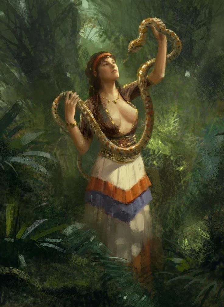snake goddess in forest.jpeg