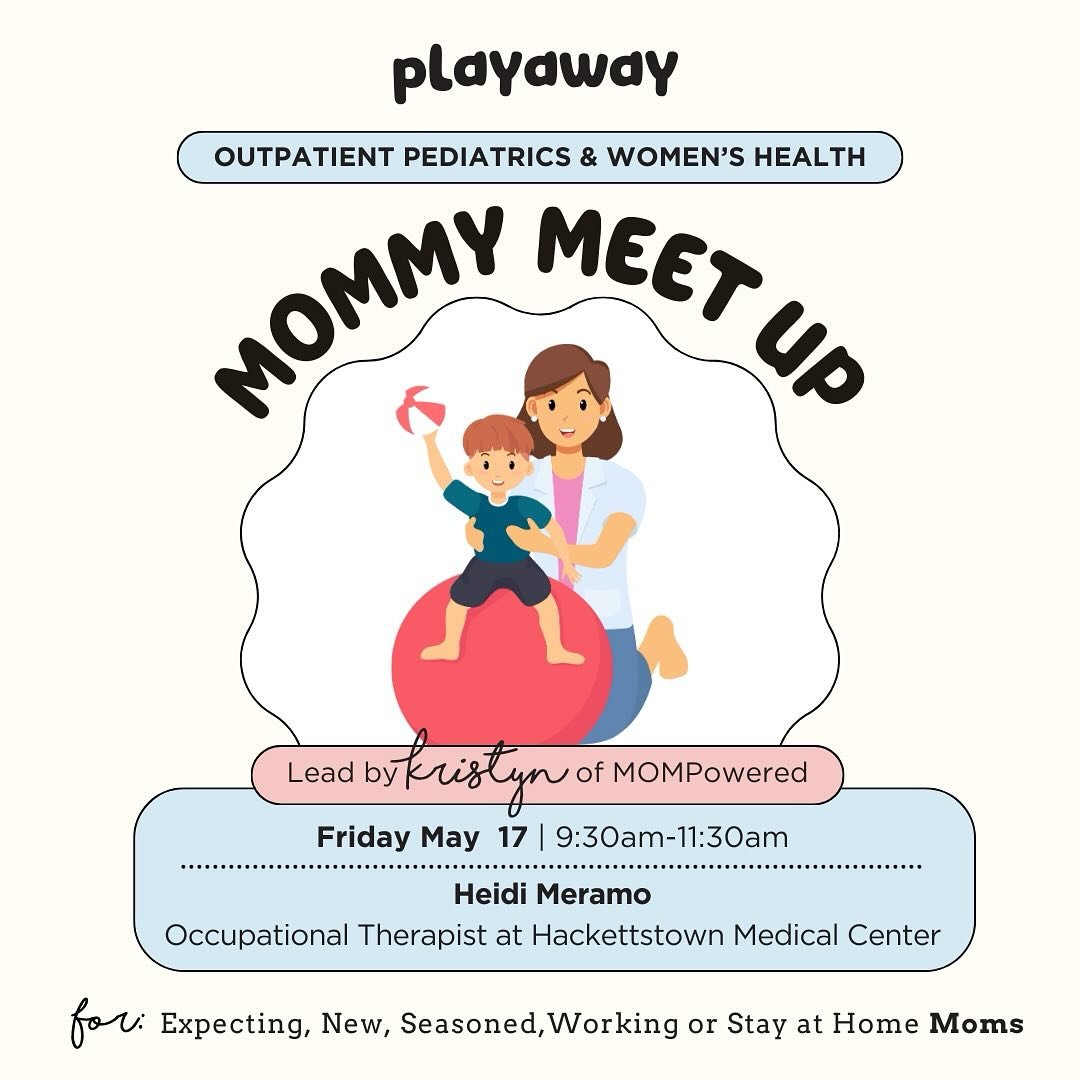Join us May 17 to learn more about O.T &amp; speak with our guest speaker Heidi Meramo. 

Swipe to learn more about Heidi and her career in O.T.

Sign up online: https://playawaynj.com/classesandmeetups
