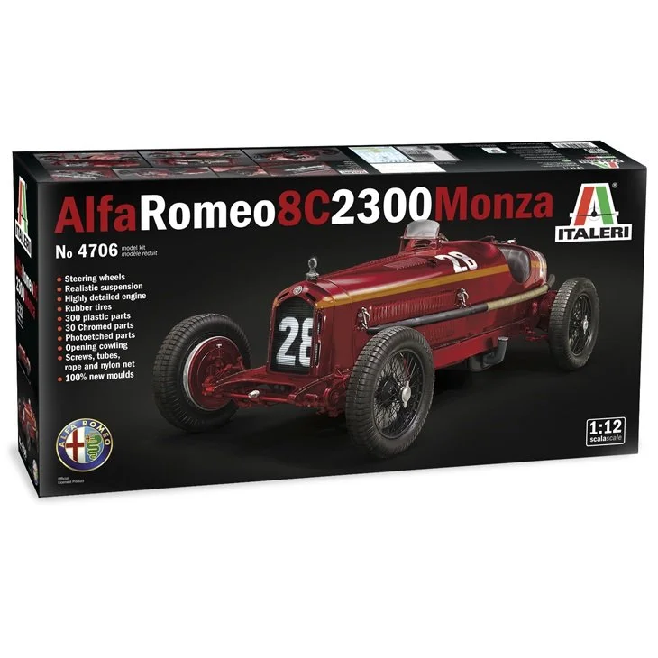 Alfa Romeo 8C 2300 Monza plastic model kit by Italeri