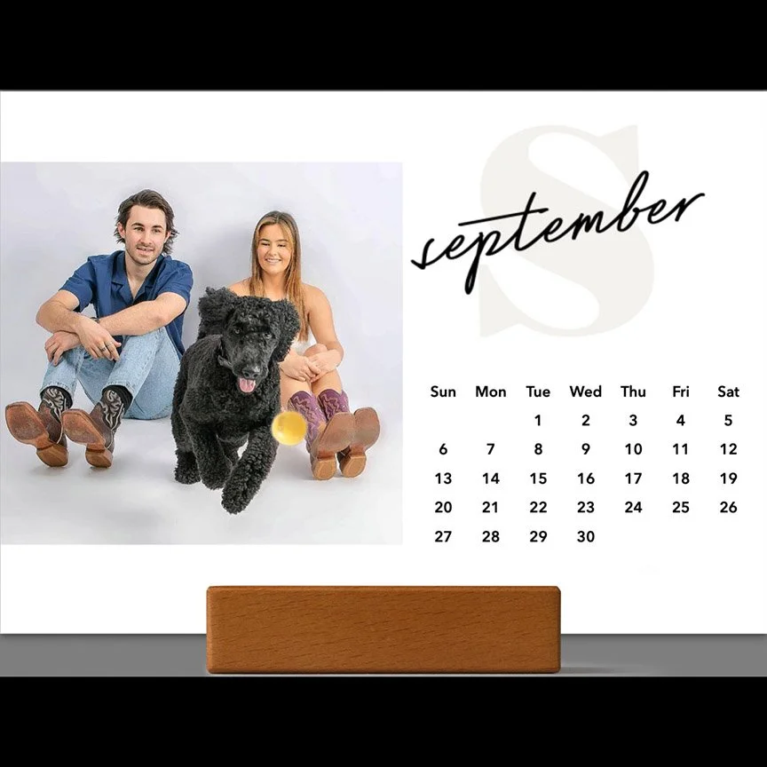 Wood Block 12-month Custom Calendar