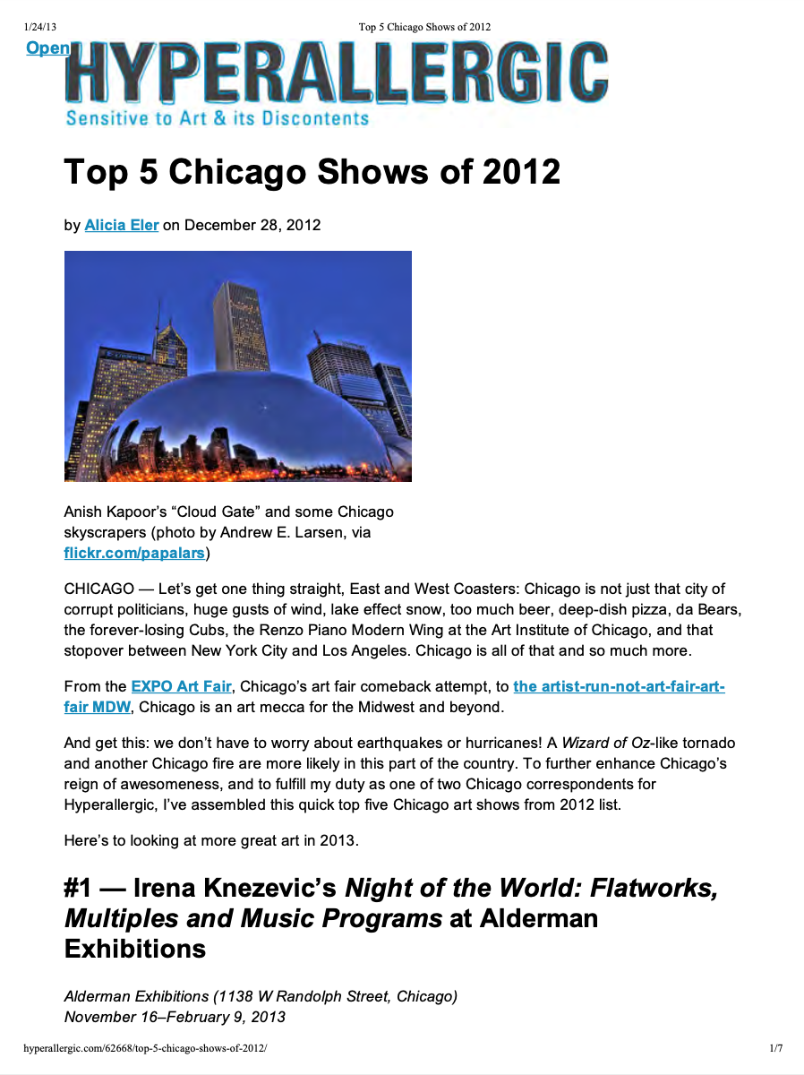 Top 5 Chicago Shows of 2012