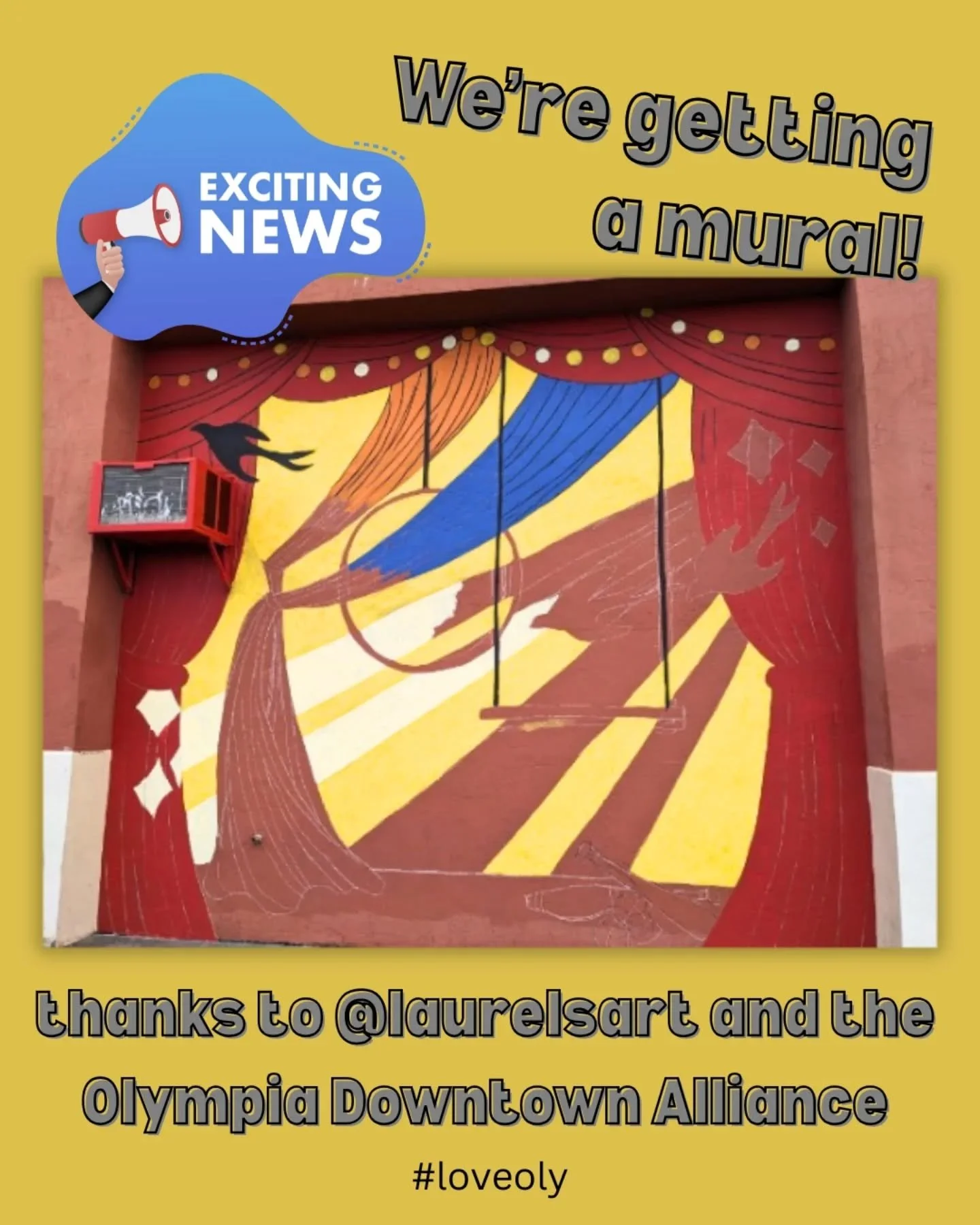 ALERT! MURAL IN PROGRESS! How exciting!! We received a LoveOly Micro Grant for Physical Space Activation and so our friend @laurelsart, who did the amazing signage in the Annex windows, is back to make us a full blown mural!

Watch it go up this week