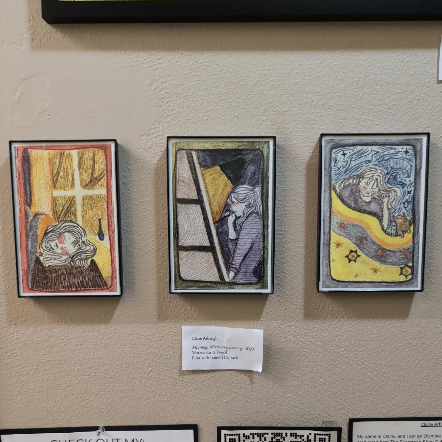 Said goodbye to some student art pieces in the hallway from Claire (they sold to a good home!)
And also!!!
said hello to some new 3D pieces from Rosa!! @subway_jam

The hallway is looking good lately 🖌️