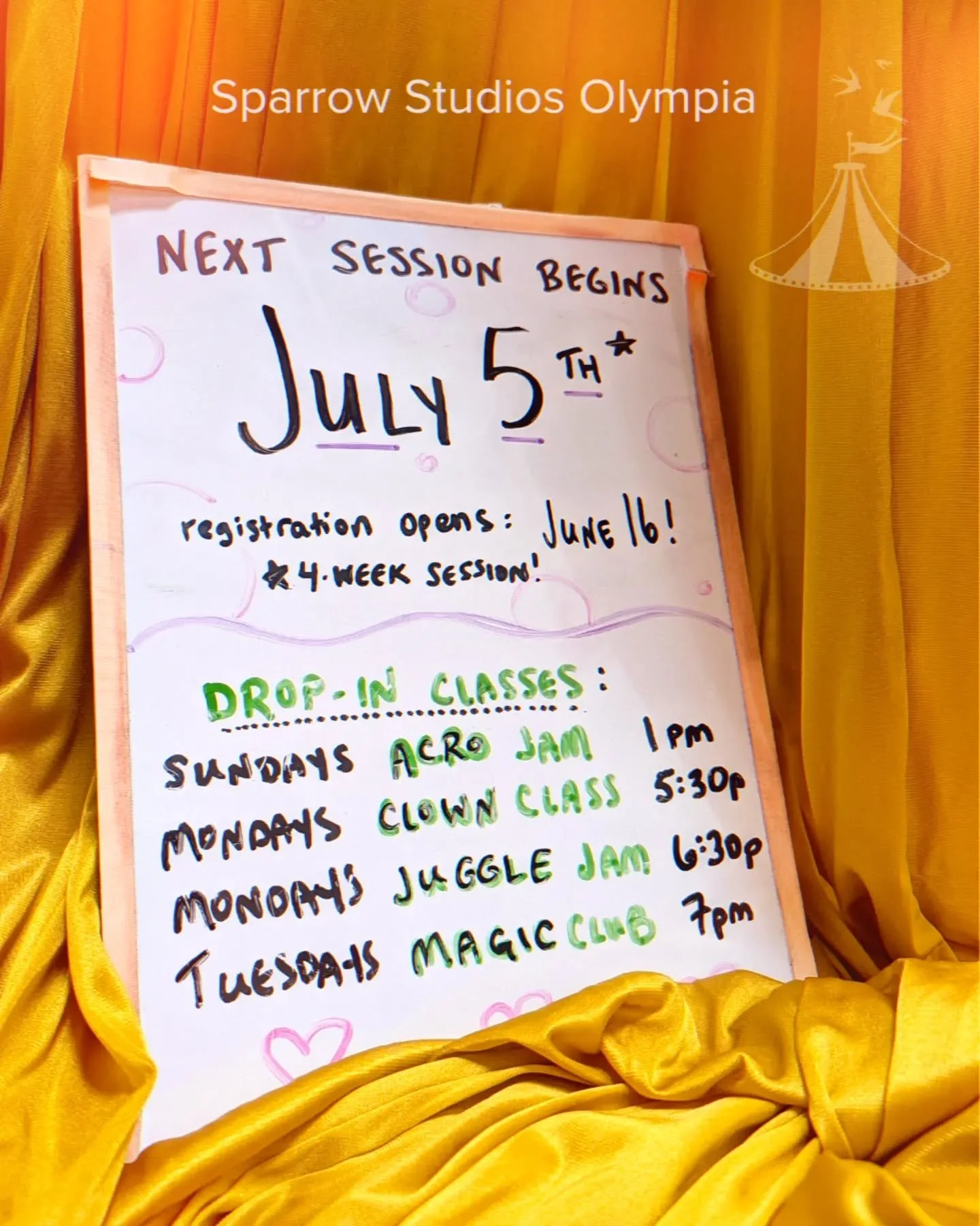 We're almost halfway through the May/June session, and soon it'll be time to sign up for July!

July is always a special time for our studio, we offer a 4 week session as opposed to our regular 8 week sessions, which allows for some atypical classes 