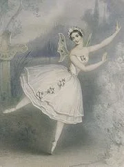 Carlotta Grisi, wearing a romantic tutu, as Giselle, 1841