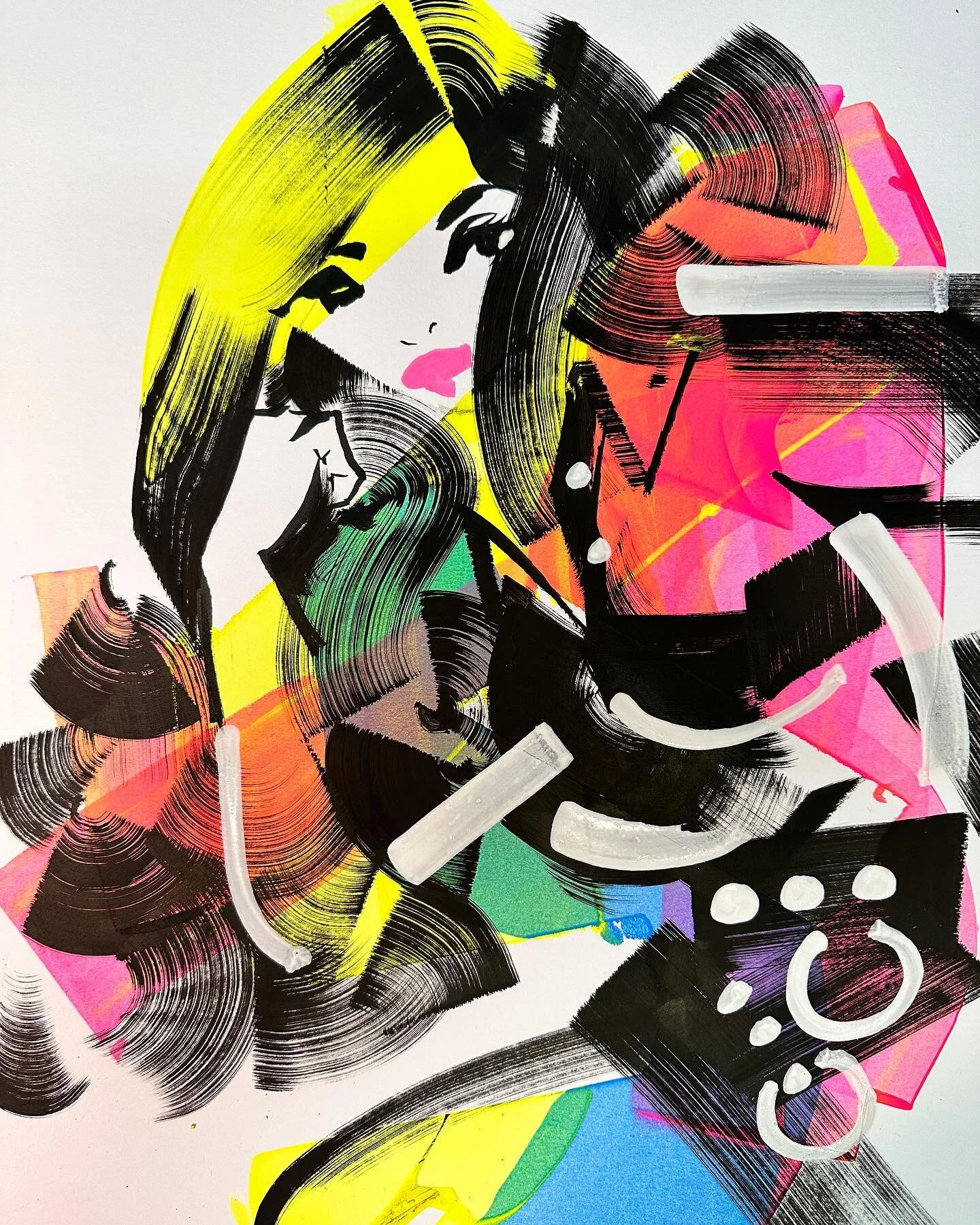 #acrylicpainting witn #ink #fashionillustration  #popart