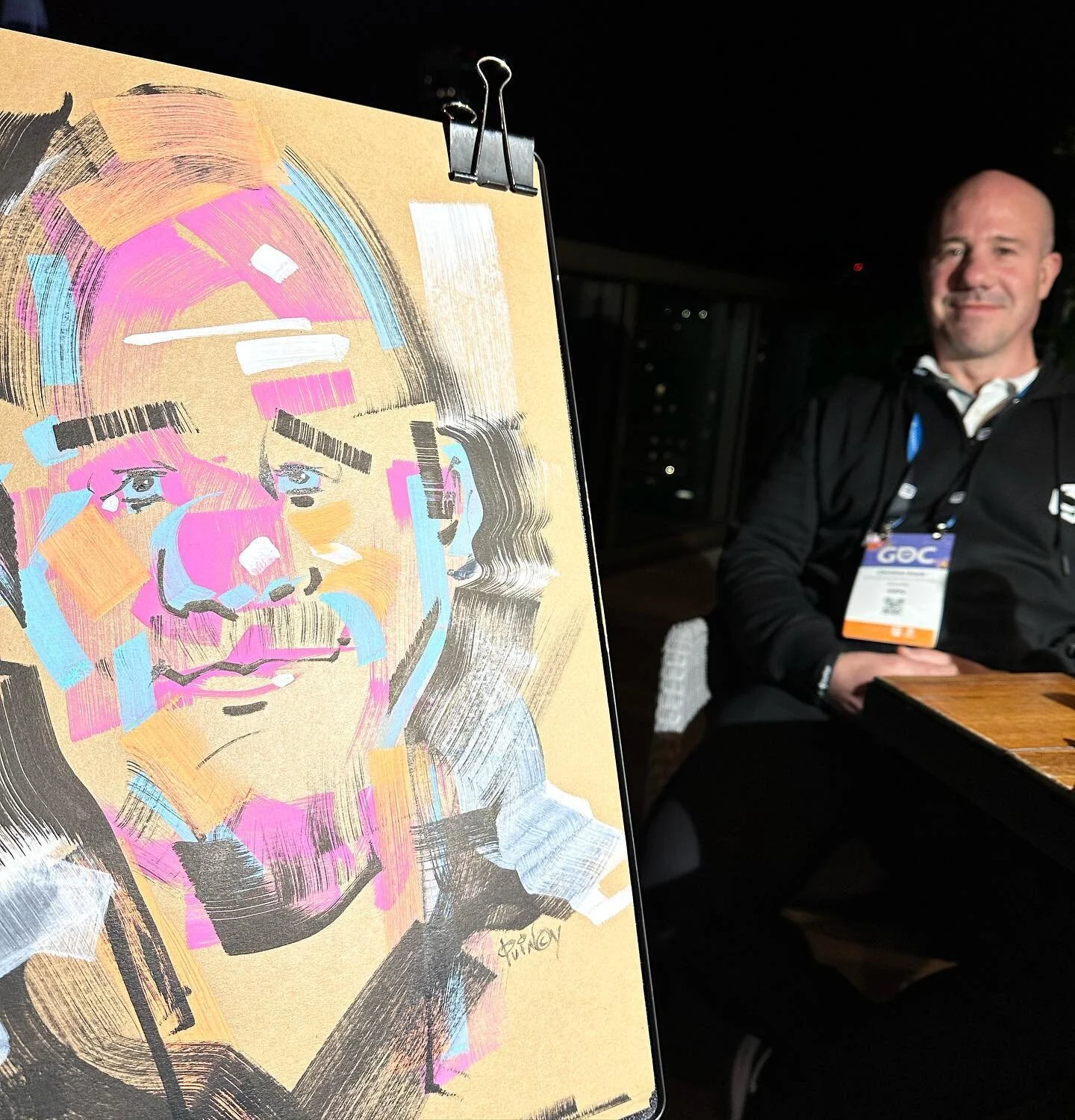 Another fantastic event fly me out 🛬 #sanfrancisco #bayarea #rooftop #travelartist #portraitartist