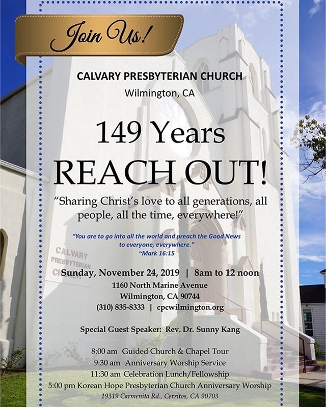 Celebrating 149 years of God&rsquo;s goodness at CPC Wilmington! Come celebrate, eat free food, and say hi to a previous lettuce leader, Pastor Sunny :) Feel free to wear your lettuce shirts! God bless!