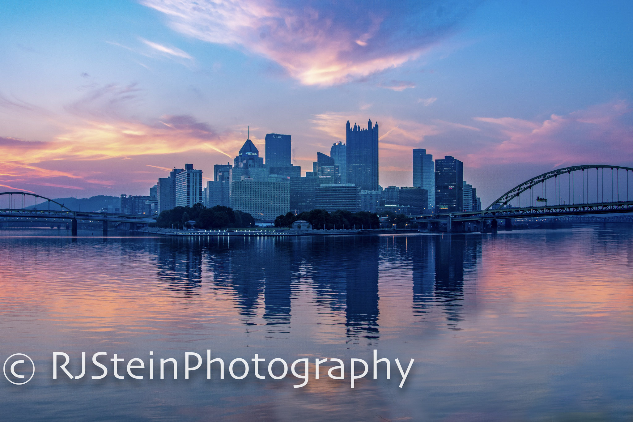 pink and blue clouds, pittsburgh, 2018