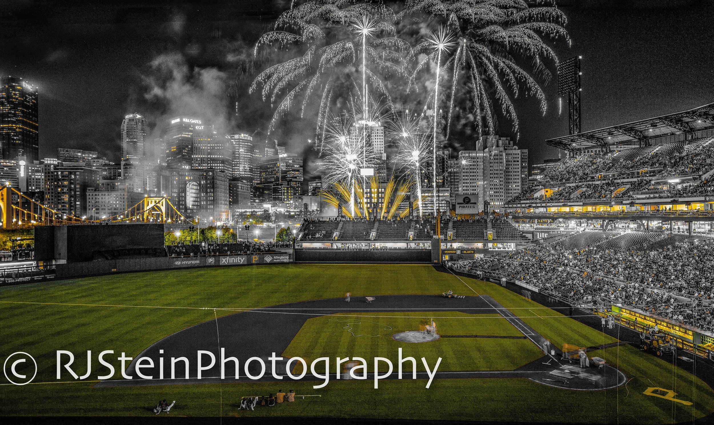 inside the park fireworks black and gold, pittsburgh, 2019