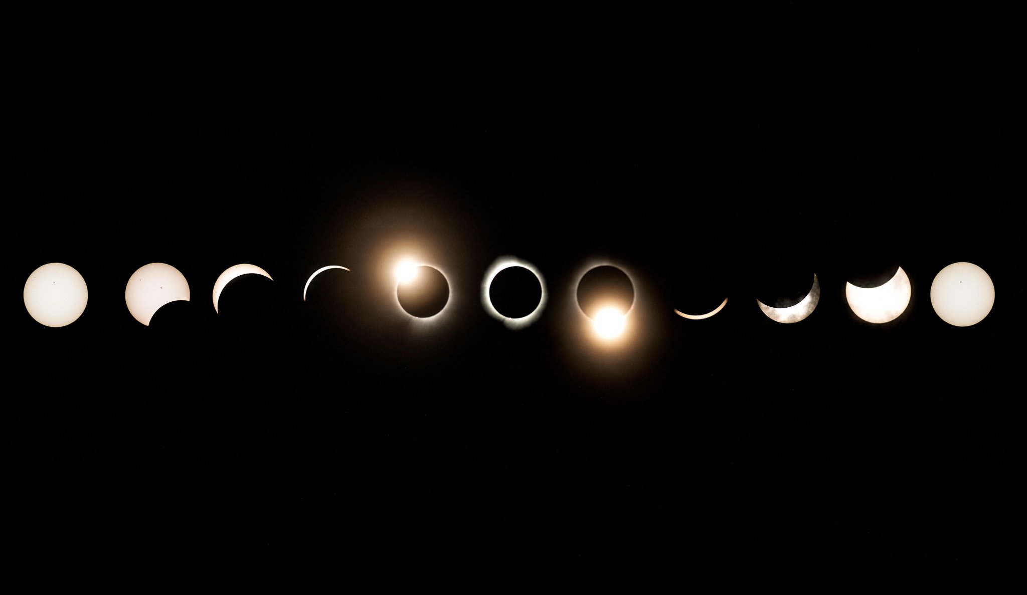 solar eclipse sequence, pennsylvania, 2024