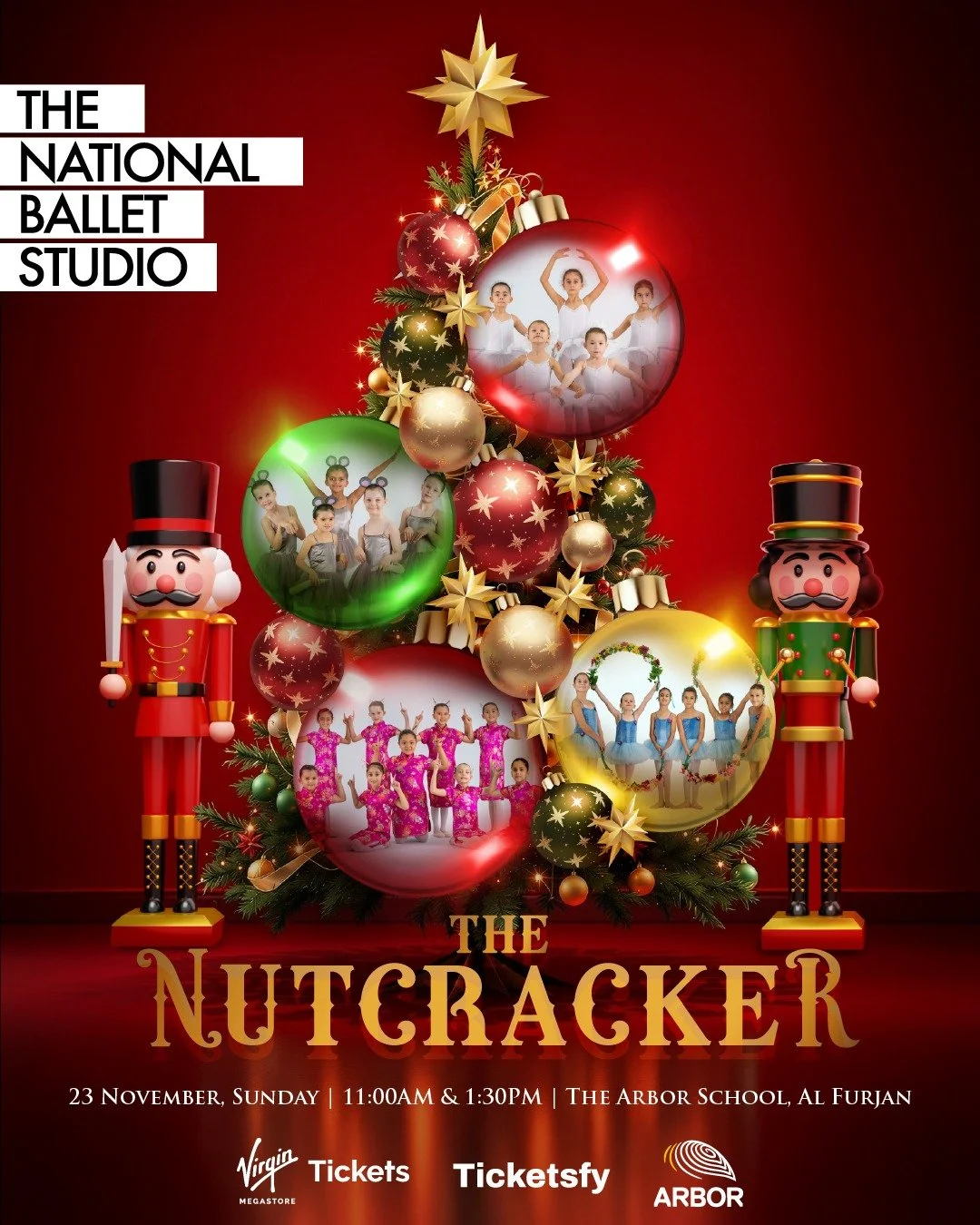 ✨❄️ The Magic Returns! ❄️✨

Join us in Arbor School for our enchanting production of The Nutcracker. 

Step into a world of sparkling snowflakes, dancing flowers, soldiers, and sugarplum fairies, all set to Tchaikovsky&rsquo;s timeless score.

🎟️ Ti