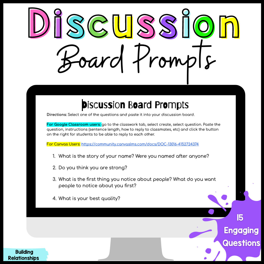 Discussion Board Prompts at Samantha Sternberg blog