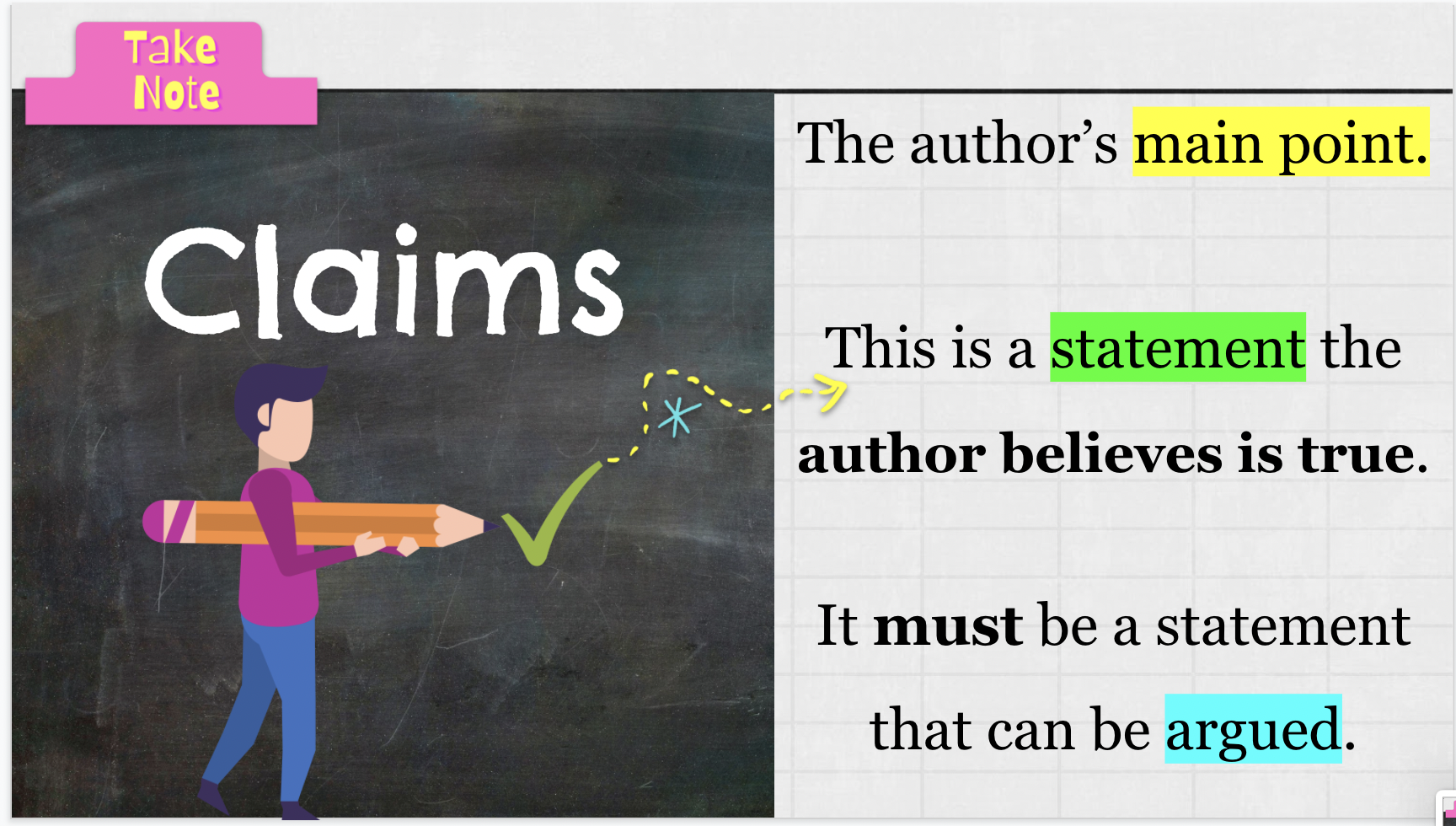 argumentative claims for middle school