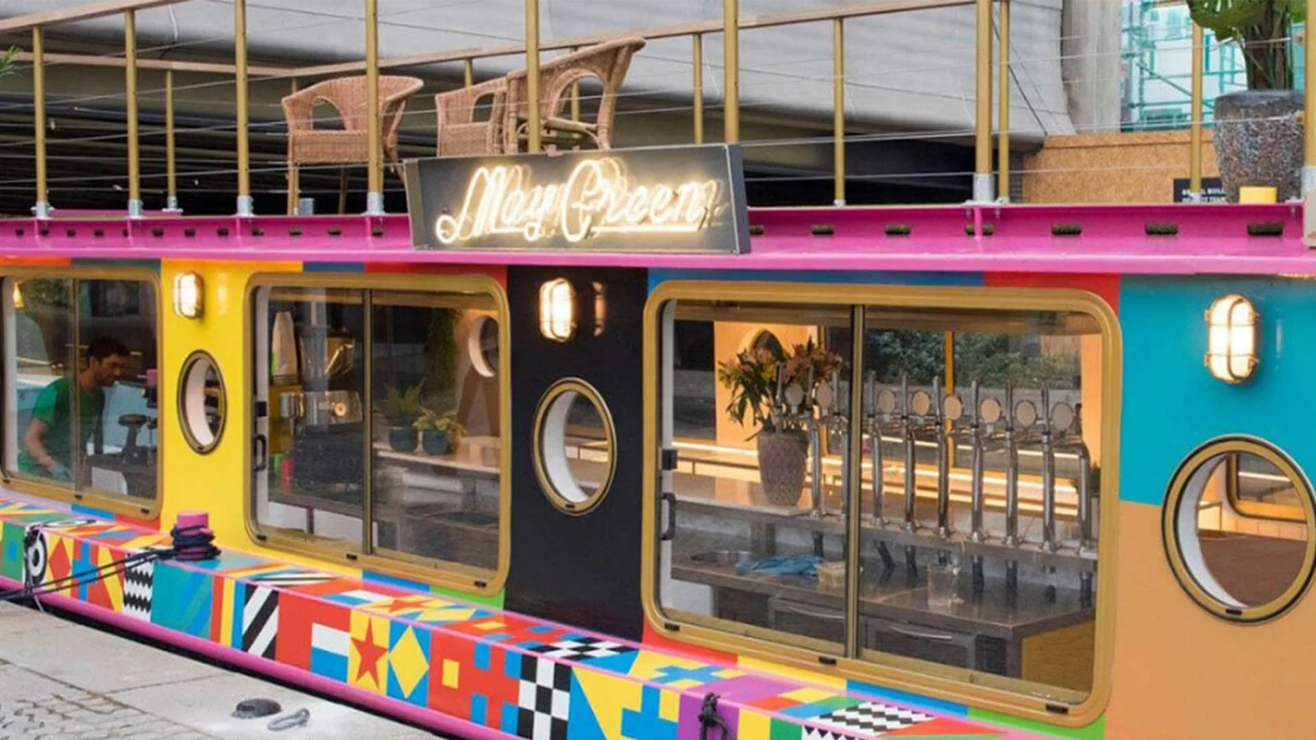 DARCIE AND MAY GREEN Boats and Brunch. Have we got your attention? Yeah, thought so. Let us introduce to you, Darcie and May Green , a floating restaurant right by Paddington Station on the Grand Union Canal. Let’s start with the decor, as the boat itself is a “floating piece of art” designed exclusively by Sir Peter Blake, who is probably best known for co-creating the sleeve design for the Beatles' album Sgt. Pepper's Lonely Hearts Club Band. It’s a VERY colourful sight, so we’re off to an epic start already and we haven't even set foot inside yet. Once you do though you’ll find the venue is split across two barges and set over two floors, with an open upper deck. Darcie and May Green offer us all day dining including a delish looking brunch menu with a “bottomless” option. Coffees and juices will keep you hydrated but if you’d rather venture on board past the brunching hour, then tuck into one of their signature cocktails or craft beer and chow down on something from their all day menu which includes steak, Aussie barbeque lamb cutlets, Tempura soft shell crab or Halloumi fries. Yes please to all of that. New Year’s diet? Meh. Pass the prosecco. Facebook | Instagram | Twitter