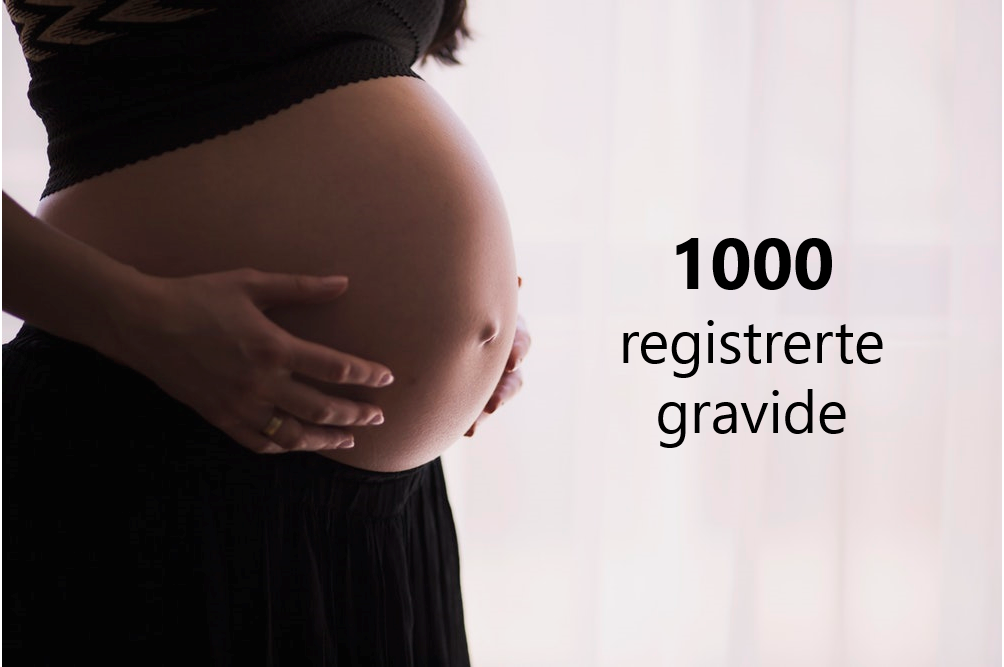 1000 registrerte gravide brukere
