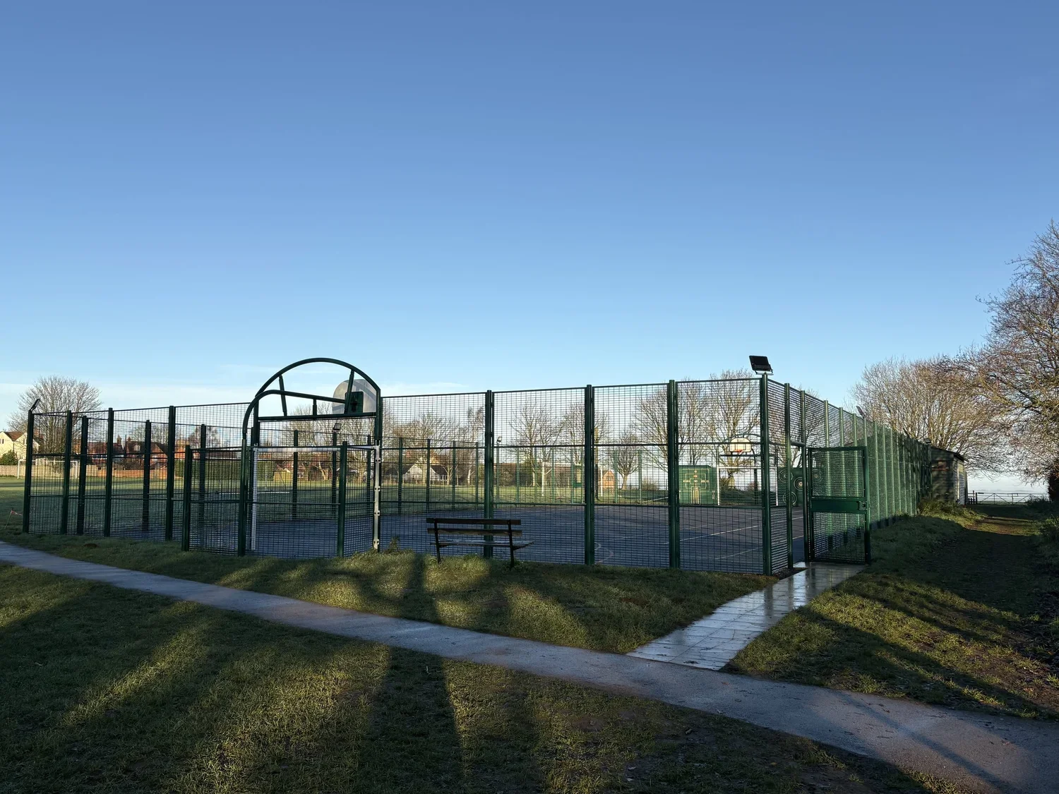 Photo of general view of Brill's Multi-Use Games Area in Winter sunlight